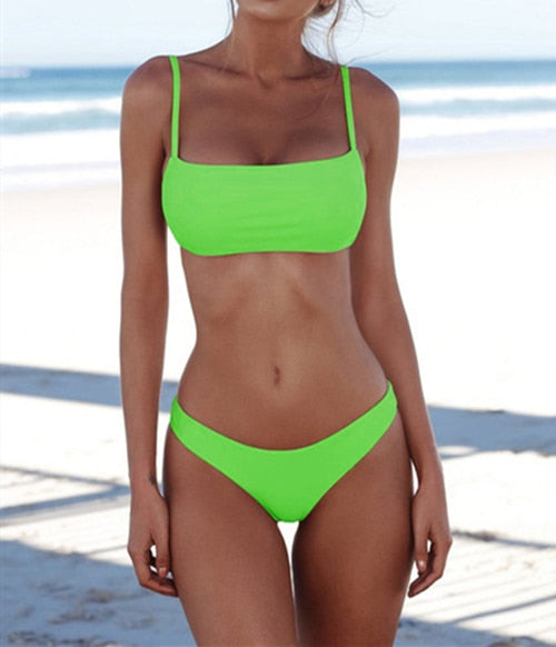 New Solid Sexy Bikini Set Women Swimming