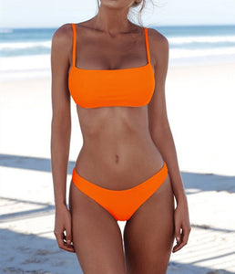 New Solid Sexy Bikini Set Women Swimming